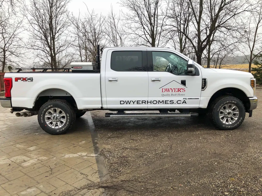 Business pickup lettering — Pickup door branding